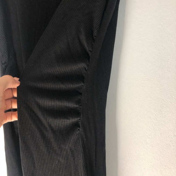 Old Navy Womens Maternity Dress Black Size M Ribbed Stretchy Midi Loungewear - Picture 3 of 7
